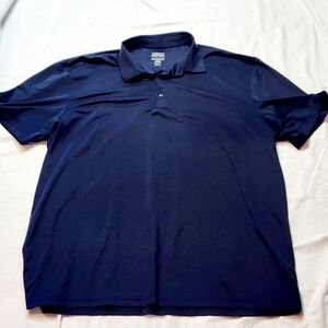 Greg Norman Mens 2XL Polo Shirt Dark Blue Golf Play Dri  Embroidered Casual